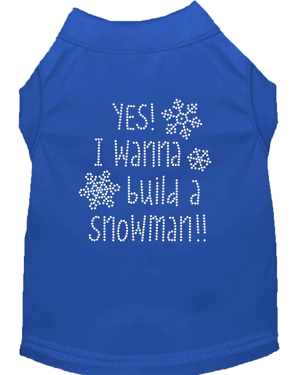 Yes! I want to build a Snowman Rhinestone Dog Shirt Blue Lg